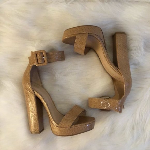 Shoe Republic LA nude snake block heels - Picture 2 of 5